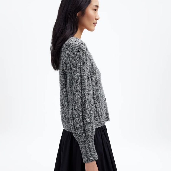 Madewell Marled Cable V-Neck Cardigan - Picture 3 of 8